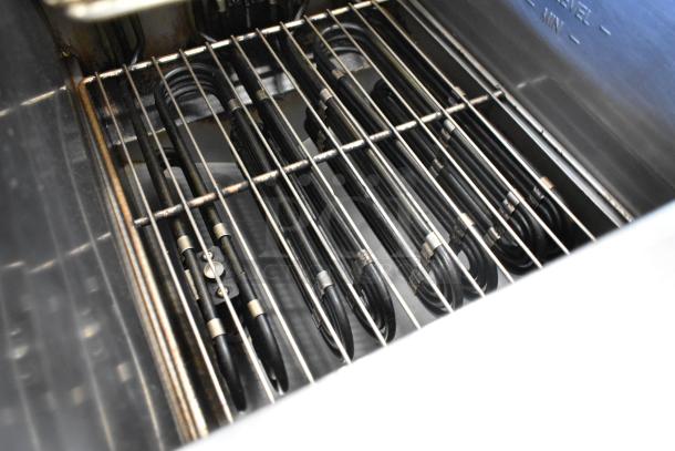 2018 Pitco Frialator SE14 stainless steel electric fryer interior, showing heating elements, excellent condition.