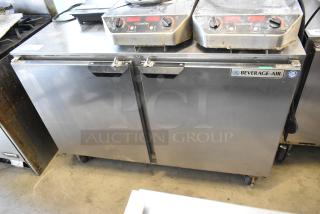 Beverage Air Stainless Steel Commercial 2 Door Undercounter Cooler on Commercial Casters. 115 Volts, 1 Phase. - Item #1209245