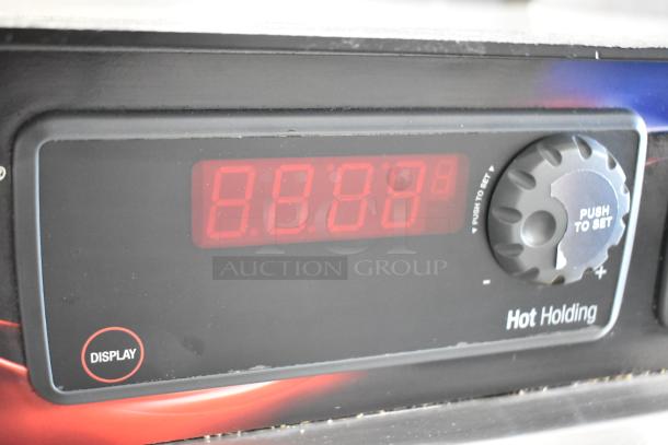 CresCor H137WSUA6D heated holding cabinet control panel, displaying digital temperature readout and "Hot Holding" label.