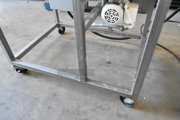 Belshaw TG50 stainless steel thermoglazing station on casters, 208V, 1 phase. Durable commercial-grade frame, good condition.