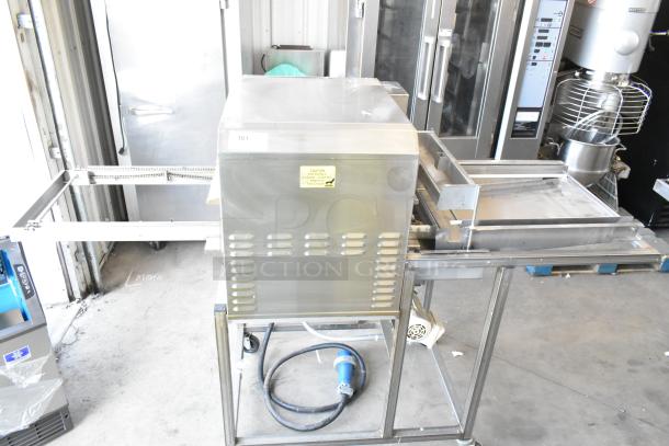 Belshaw TG50 Stainless Steel Thermoglazing Station on casters, 208 Volts, 1 Phase. Includes caution label. Commercial use.