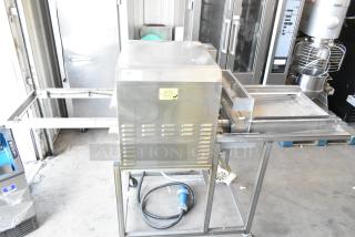 Belshaw TG50 Stainless Steel Thermoglazing Station on casters, 208 Volts, 1 Phase. Includes caution label. Commercial use.