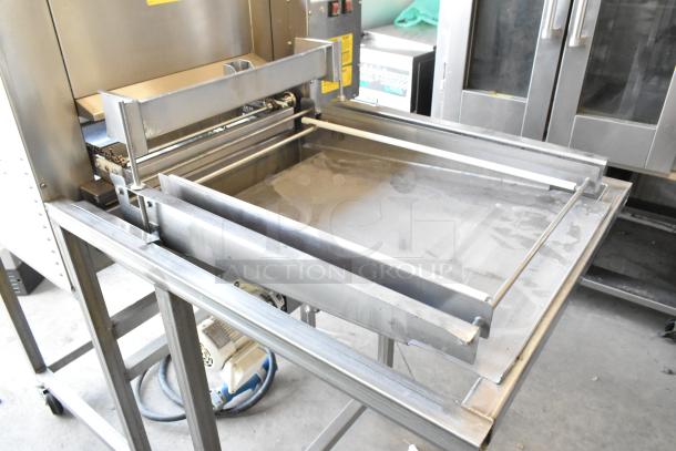 Belshaw TG50 Thermoglazing Station, stainless steel, commercial floor style, on casters, 208V, 1 phase, excellent condition.