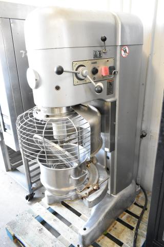 Hobart M802 Metal Commercial Floor Style 80 Quart Planetary Dough Mixer w/ Metal Mixing Bowl, Whisk and Paddle Attachments. 200 Volts, 3 Phase. - Item #1209320