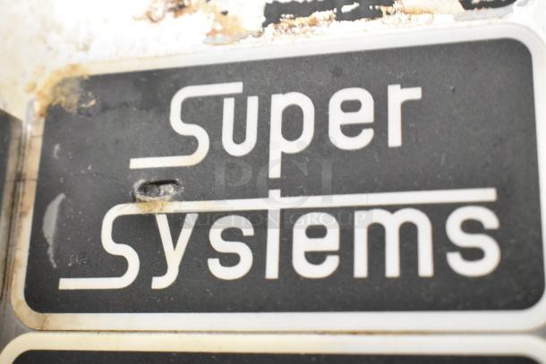 Super Systems oven proofer label; stainless steel, electric, 120/208 volts, 3 phase, commercial casters.