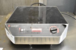 2016 CookTek MC1800 induction range, stainless steel, single burner, commercial countertop, 120V, visible wear.