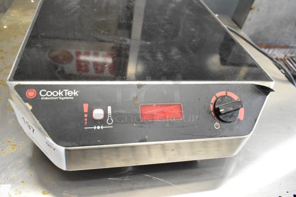 2016 CookTek MC1800 stainless steel induction range, single burner, countertop model, 120 volts, 1 phase, visible wear.