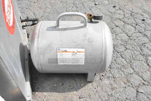 California Air Tools Tank, light grey, with handle and visible label. Used condition, slight surface wear.