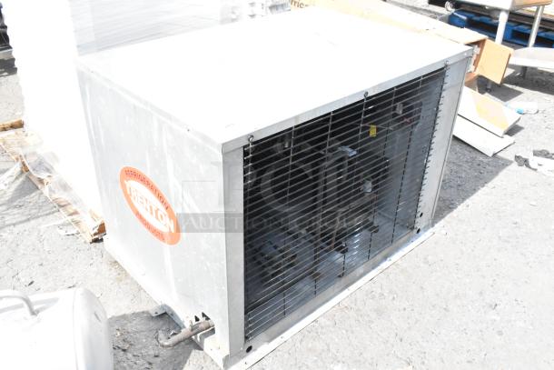 Trenton TEHA030E6-HT3B-B metal commercial compressor, 208-230V, 3 phase, with visible red logo, in used condition.