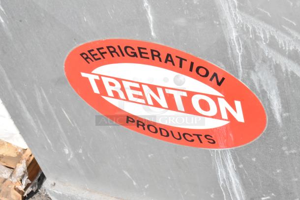 Trenton TEHA030E6-HT3B-B metal commercial compressor, 208-230V, 3-phase, with "Trenton Refrigeration Products" label.