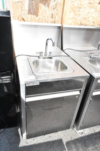 QualServ Stainless Steel Commercial Portable Sink on Commercial Casters. - Item #1209378