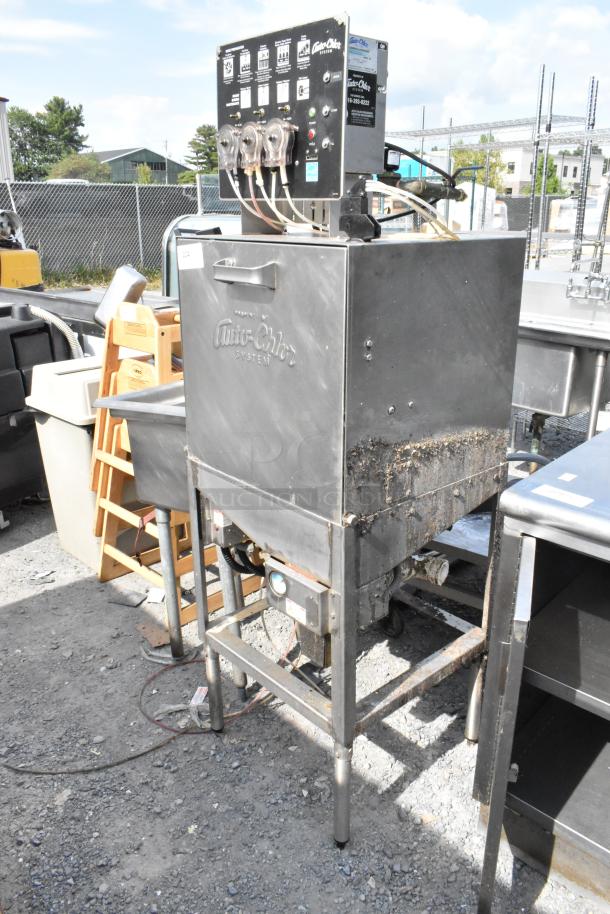 Auto-Chlor AC stainless steel commercial front load dishwasher, 115 volts, 1 phase. Visible wear and control panel.