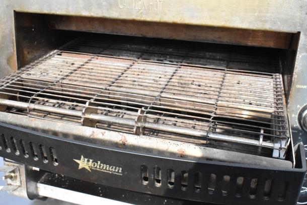 Star Holman QCS-3-145BHC stainless steel countertop conveyor toaster oven, used, 208 volts, 1 phase, visible branding and controls.