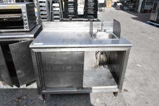 Stainless Steel Counter w/ Sink Basin, Doors and Under Shelf. - Item #1209392
