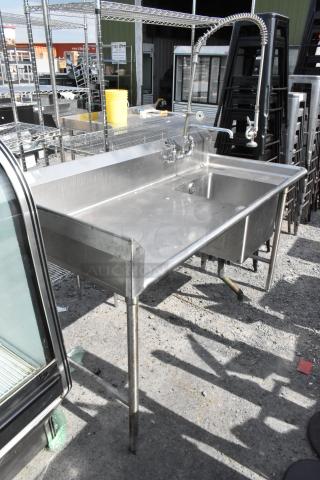 Stainless Steel Single Bay Sink w/ Faucet and Spray Nozzle Attachment. - Item #1209398