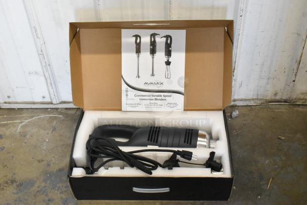 AvaMix 928IBHD18 18" Heavy-Duty Immersion Blender, 1 1/4 hp, variable speed, new condition, in original packaging.