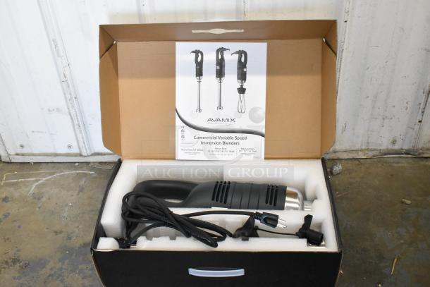 Brand new AvaMix 928IBHD18 heavy-duty 18" immersion blender, variable speed, 1 1/4 hp, 120 volts, in open box.