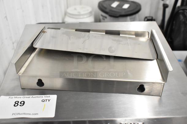 Brand new Avantco 184T140 stainless steel conveyor toaster, 10" wide, 3" opening, minor dents, 300 slices/hour, 120V.
