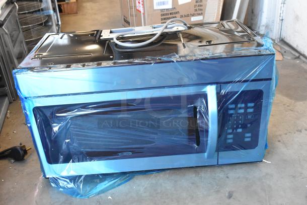 Brand new KoolMore KM-MOT-1SS 1.6 cu. ft. stainless steel microwave, over the range, with protective wrapping, minor scratches.