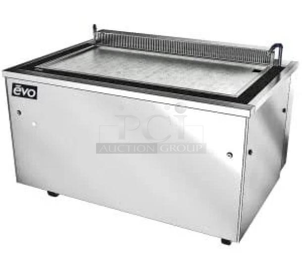 Evo 48" Ventless Electric Griddle, Model 48E-10-0148-EVT, stainless steel, commercial cooking station, excellent condition.