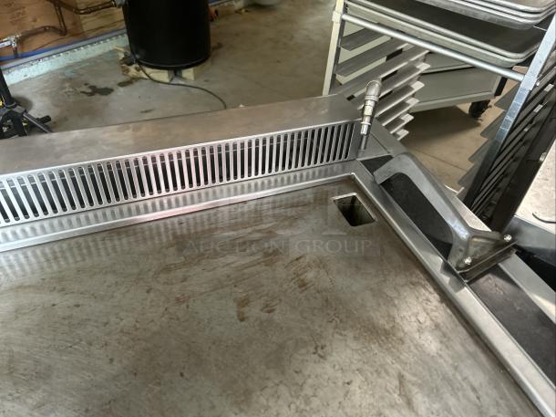 Evo 48" electric griddle, model 48E-10-0148-EVT, ventless, stainless steel, commercial-grade, some surface wear visible.