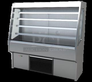RPI SCRFC7278R Air Screen Merchandiser; features LED lighting, roll-down night shield; ideal for chilled displays; sleek design.