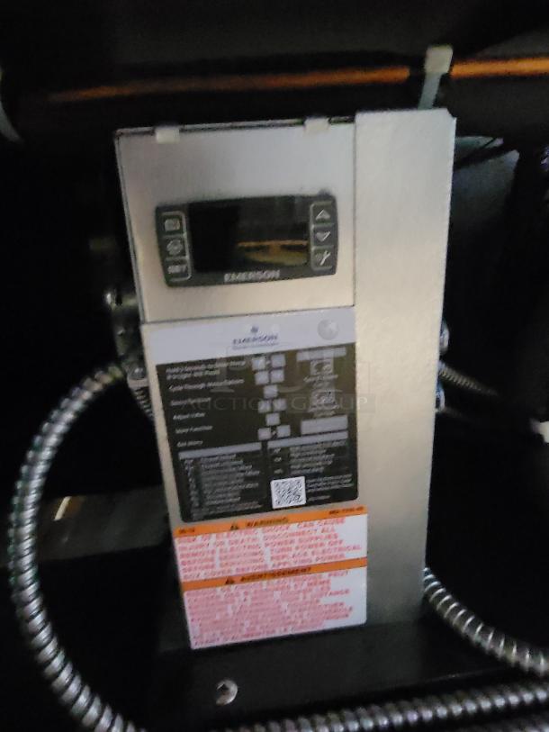 RPI Air Screen Merchandiser control panel with LED display and labeled settings; ideal for stores and delis.