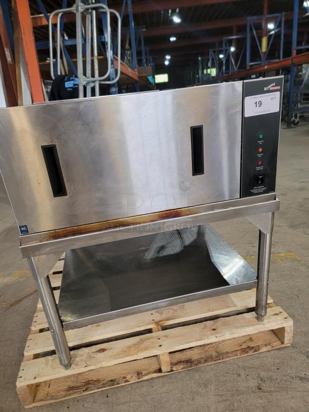 Blodgett Hoodini VLH ventless kitchen hood system on a pallet, stainless steel, shows buttons and label for easy setup.