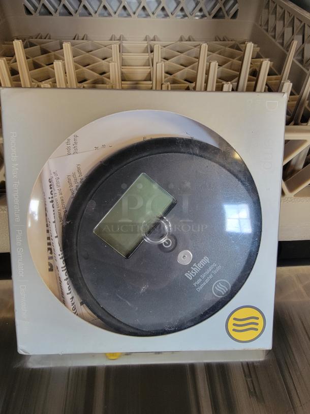 Champion UH130B commercial dishwasher with high-temp sanitize feature, includes DishTemp plate simulator for monitoring. Ideal for restaurants.