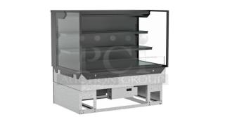 Structural Concepts NE3627RSV refrigerated display case; slide-in, glass front, tested working, ideal for food retail.