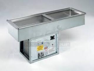 Atlas Metal Slim Line Cold Food Drop-In Refrigerated Deep Well, model WCMDCL-3, stainless steel, dual compartments, excellent condition.
