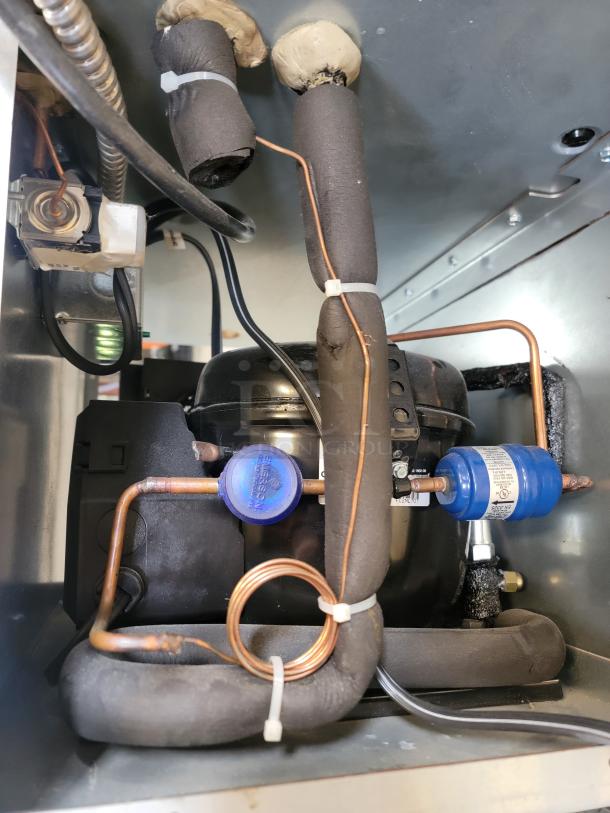 Atlas Metal WCMDCL-3 refrigerated drop-in cold well components, featuring copper tubing and self-contained cooling system.