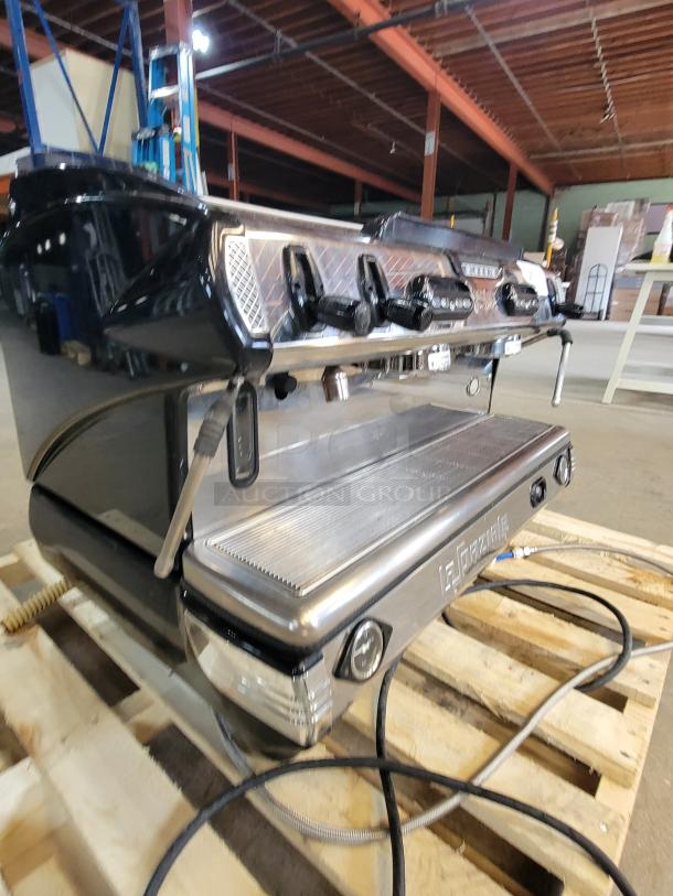 La Spaziale 2-Group commercial espresso machine, polished chrome finish, barista-ready, ideal for cafés and serious home use.