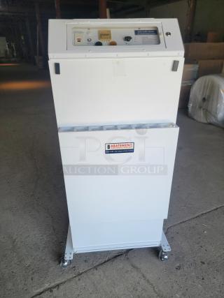 Abatement Technologies Hepa-Care HC800F commercial HEPA air purifier, tested and working, on wheels, ideal for businesses.
