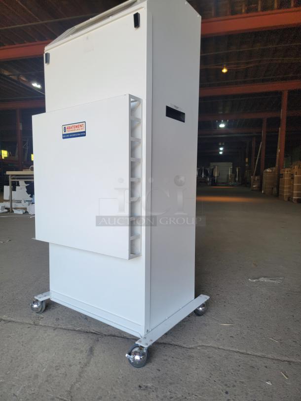 Abatement Technologies Hepa-Care HC800F commercial HEPA air purifier; tested, working, ideal for restaurants; on casters for mobility.
