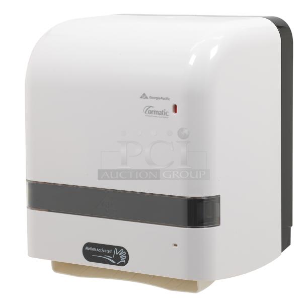 New Georgia Pacific Cormatic ADS200K touchless paper towel dispenser in box; motion-activated, ideal for commercial use.