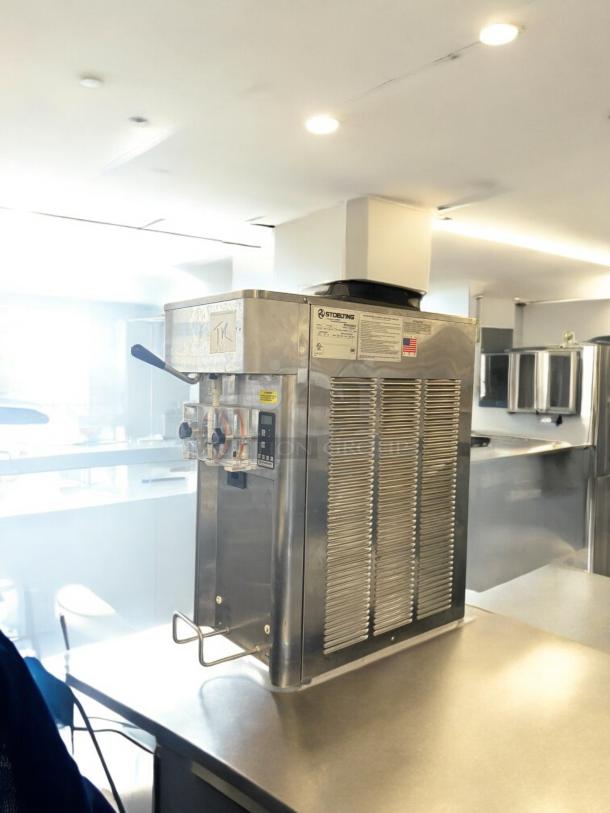 Stoelting F111-381D countertop soft serve machine in excellent condition, 208-230V, fully tested, stainless steel, visible controls.