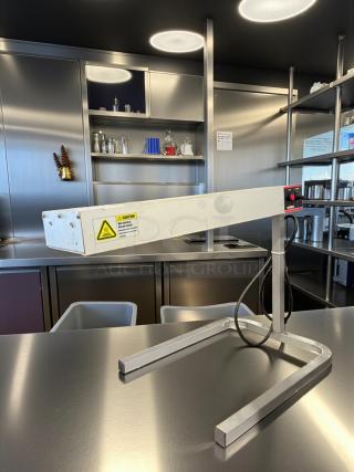 Winco ESH-1 commercial infrared strip heater, 120V, 500W, excellent condition. Visible label indicates safety caution.