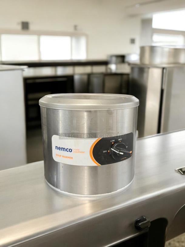 Nemco 6100A countertop food warmer in excellent condition, 550W, 120V, fully tested, stainless steel with visible control dial.
