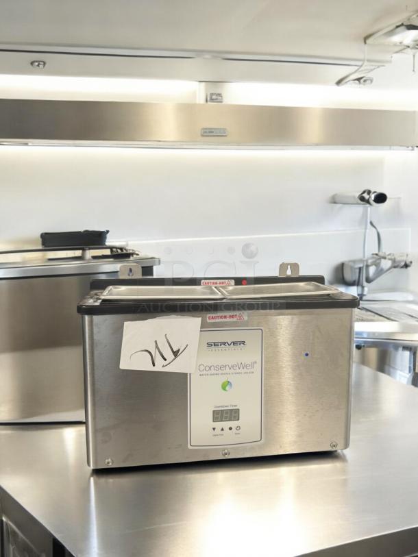 Server Products CW-T Heated Soaker, excellent condition, part #87760, 120V, fully tested, ConserveWell label visible.