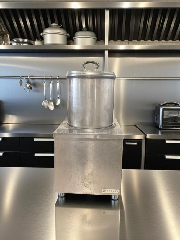 Server Products DI-1 Drop-In Sauce Warmer, excellent condition, 120V, fully tested, stainless steel. Model #92000.