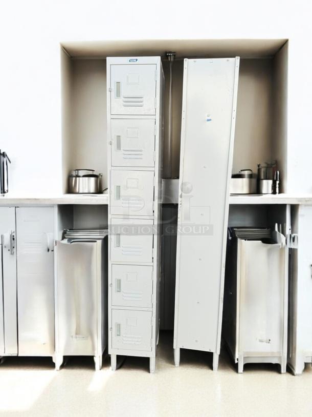 GSW 6-Tier Metal Storage Locker in excellent condition, fully tested, and working. Six secure compartments.
