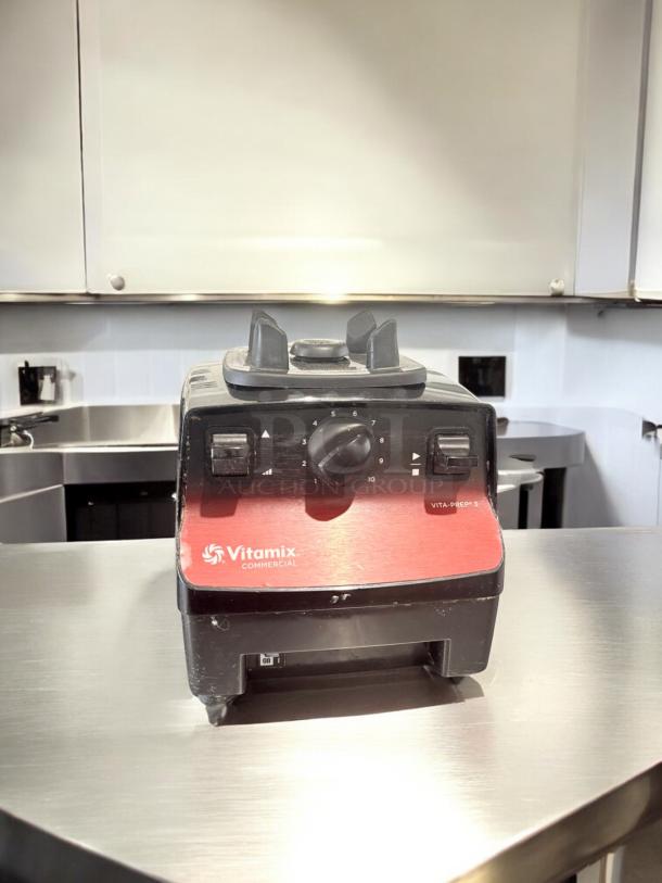 Vitamix Vita-Prep 3 Commercial Blender Base, Model VM0101D, excellent condition, red panel, tested, 120V.