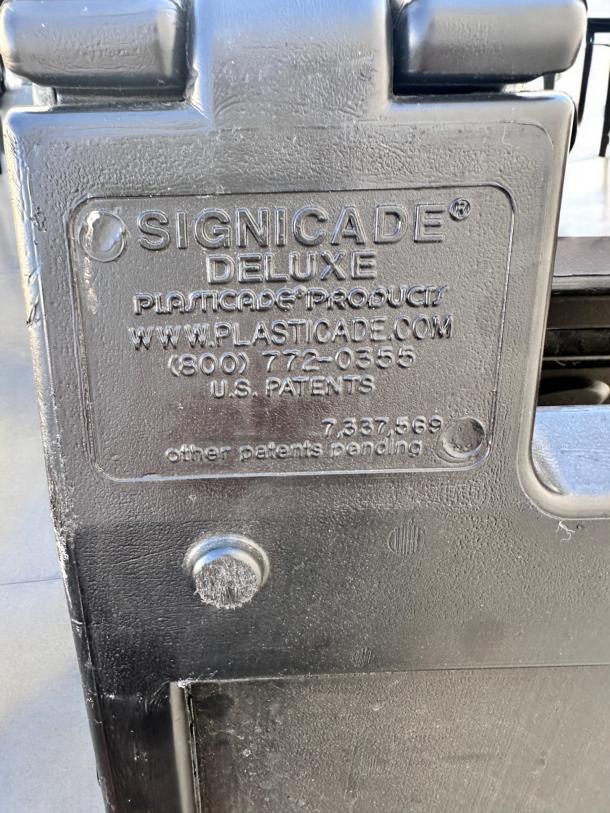 Signicade Deluxe Plastic A-Frame Sidewalk Sign, 24" x 36", excellent condition, visible brand markings, fully tested.