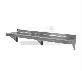 GSW stainless steel wall shelf, model WS-W1448, 48" wide, NSF certified, excellent condition.