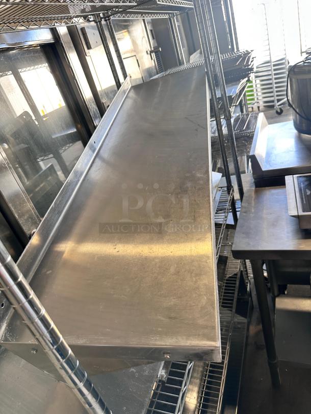 GSW Stainless Steel Wall Shelf, 48" wide, excellent condition, NSF certified, model WS-W1448, fully tested.