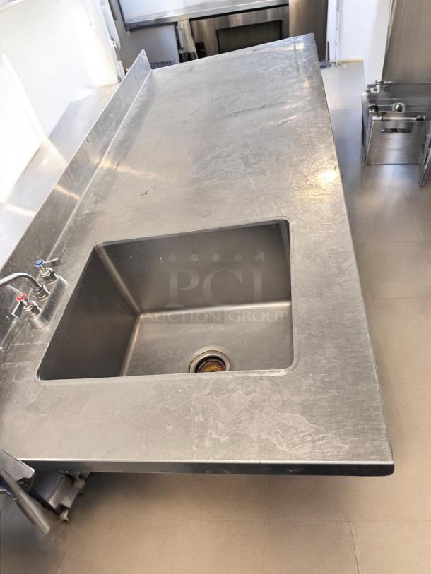 GSW stainless steel worktable with left-side sink, 72"x30", excellent condition, NSF certified, ETL listed, fully tested.