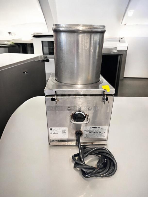 Server Products DI-1 food and soup warmer in excellent condition, fully tested, 120V, with visible caution label and power cord.