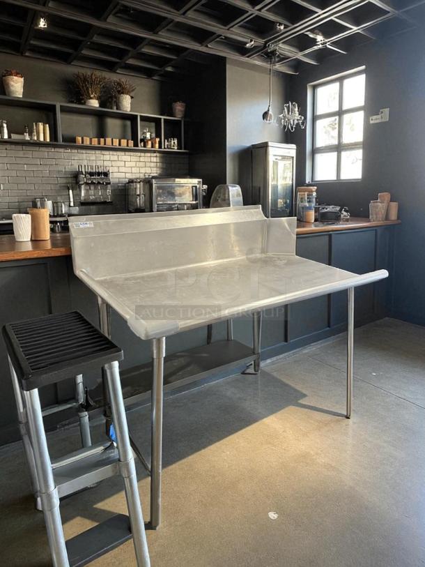 GSW DT-1836-L stainless steel work table with backsplash, excellent condition, fully tested, ready for use.