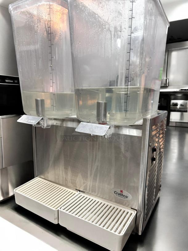 Crathco D25-3 Cold Beverage Dispenser, excellent condition, dual tanks, fully tested, Grindmaster Corp., push-down taps.